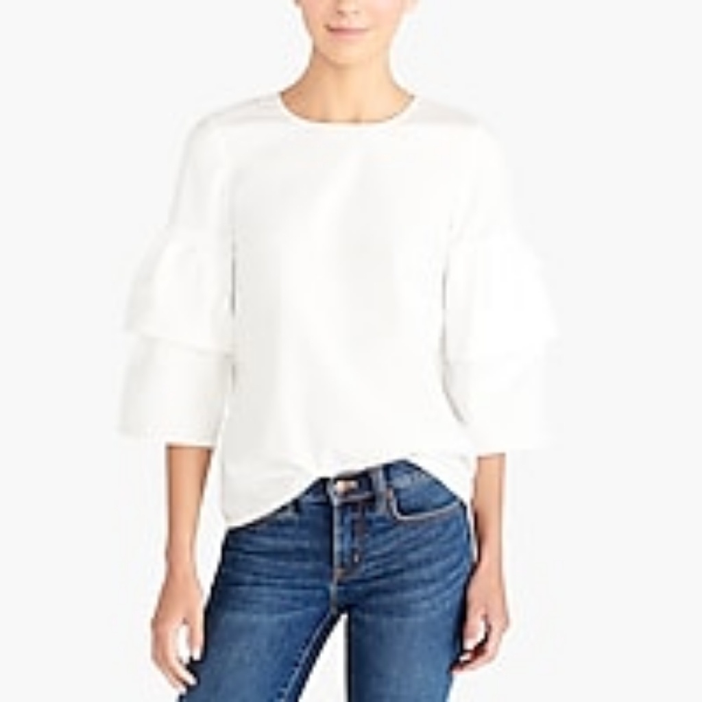 Jcrew Tiered Bell Sleeve Top Size 4